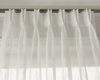 Cortinas transparentes personalizadas, plisadas "Lugano", cortinas de estilo plisado, cortinas blancas, privacidad pura, tratamientos de ventanas hechos a medida