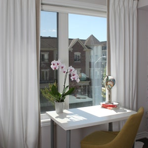 Custom Order, Pinch Pleated Drapery, Drapery with decorative trim, Custom Panels, Custom Window Treatments