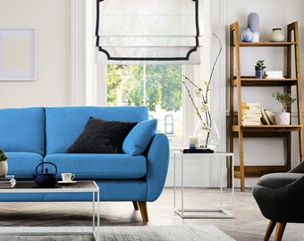 Sombra romana personalizada, Diseño de bordes únicos, Sombra romana plana, Tratamiento de ventana personalizado, Sombra romana para ventanas, Sombras con mecanismo de cadena