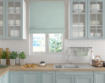 Custom Roman Shade "Tudor", Relaxed Roman Shade, Custom Window treatments, Chain roman shades, Window treatments
