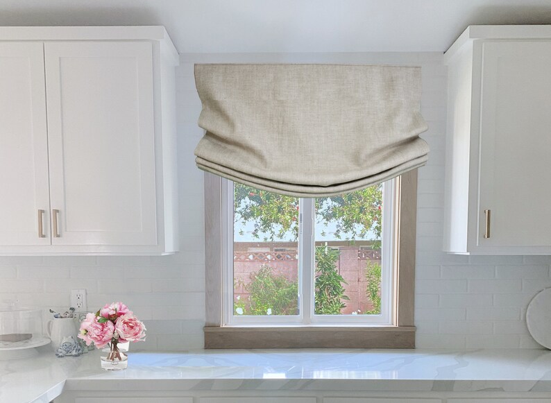 Custom Roman Shade Fabric Irish Linen European Relaxed Roman Etsy