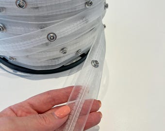 Snap tape for drapery, Snap tape by the yard, snap tape for s-fold sheers and drapery, snap tape for ripple fold style curtains