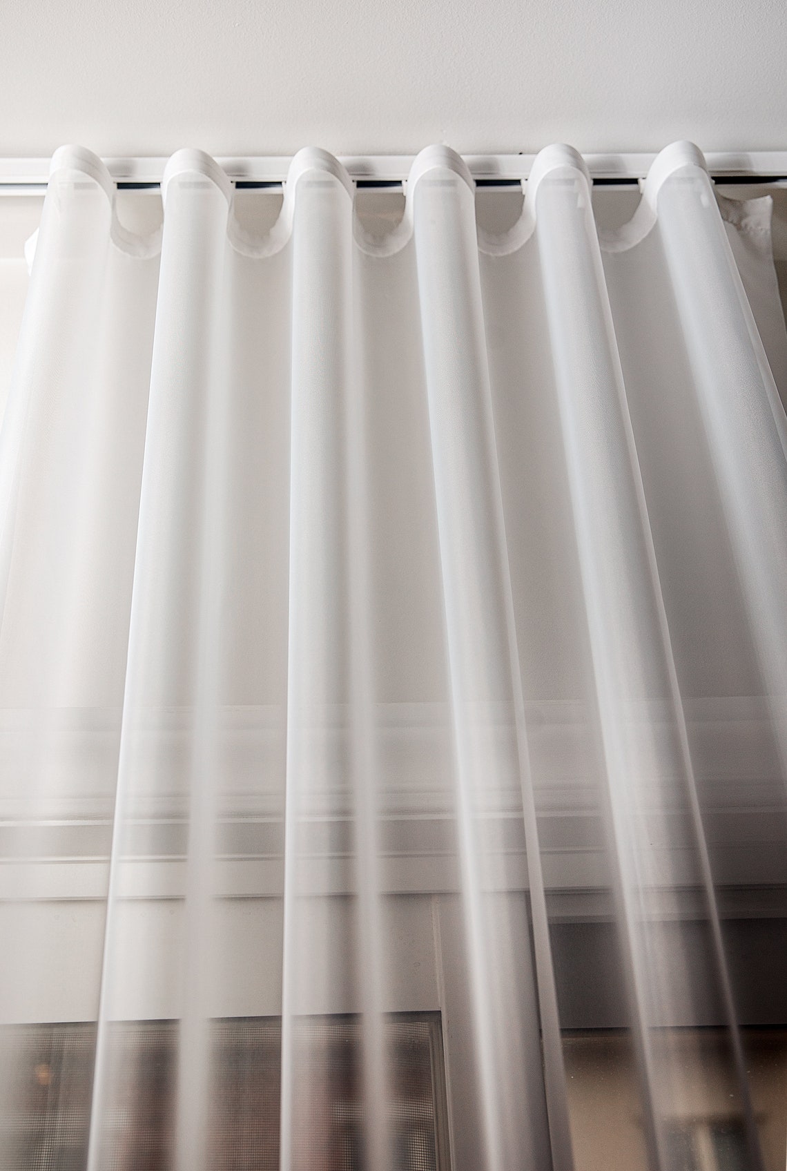 Ripple Fold Style Sheer Curtains empire Voile Etsy