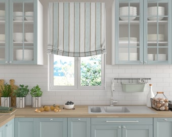 Custom Roman Shade "Calista", European Relaxed Roman Shade custom, Custom Window treatments, Chain mechanism