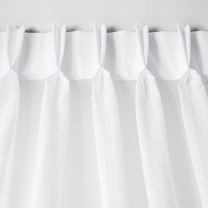 Custom sheer, pleated curtains, &quot;Grenoble&quot; luxurious sheer Turkish fabric, White curtains, Custom Window treatments