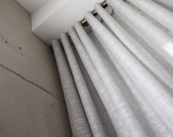 Custom Linen Sheer, Linen Drapery "Brent Aquamarine", S-Folds Style Curtains, Custom Linen Drapery, Sheer window treatments