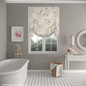 Custom Roman Shade, Tulip shade "Montrose", London Shade, Linen Roman Shade, Roman Shades for windows, Custom Window treatments