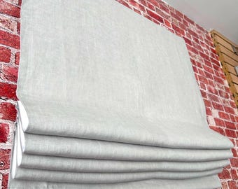 Estor romano a medida Toscana, estor romano 100% lino, estor romano relajado con mecanismo sin cordón, cortinas a medida
