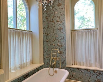 Tringle à rideaux décorative avec anneaux, 28 mm (1-1/8"), supports et embouts inclus, finition chrome noir, nickel et or, 1 tringle de 61 à 267 cm (24" à 105").