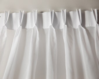 Cortinas plisadas dobles, cortinas blancas transparentes personalizadas "DALLAS", tratamientos de ventanas personalizadas