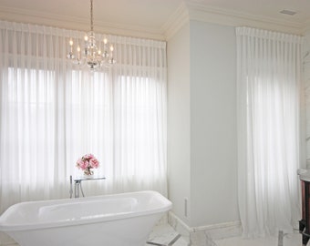 Cortinas transparentes personalizadas, cortinas personalizadas "Empire Voile", cortinas de voile, tratamientos de ventanas personalizados, paneles de cortinas transparentes