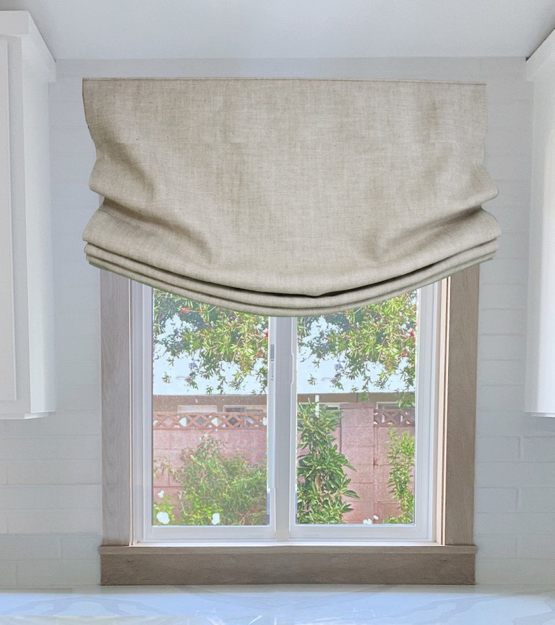 Custom Roman Shade Fabric Irish Linen European Relaxed Roman Etsy