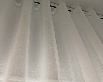 Ripple fold style Curtains, "Lucky" fabric, Custom Sheer Curtains, S-fold curtains, Sheer with Snap Tape, White curtains