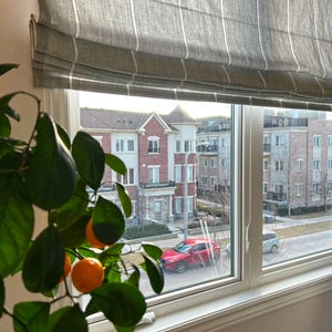 Custom Relaxed Roman Shade | Italian Sorrento Linen Fabric | Cordless Mechanism | Custom Window Treatments | Made to Order Shades