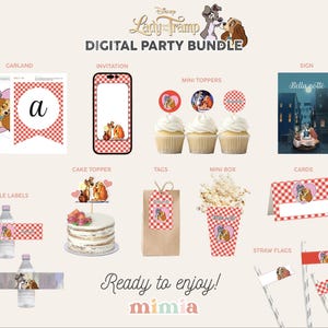 Lady and the Tramp digital party bundle instant download | Lady and the Tramp digital party bundle instant download