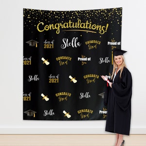 Personalized College Graduation Backdrop/custom grad photo booth/Graduation Party Background Decoration Photo Backdrop