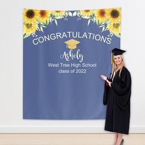 Personalized College Graduation Backdrop/custom grad photo booth/Graduation Party Background Decoration Photo Backdrop graduation gift