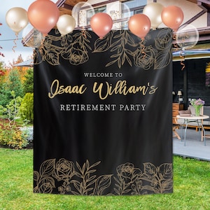 Custom Retirement Backdrop Banner,Personalized Retirement Party Decoration,Officially Retired Photo Booth Backdrop,Retirement Gifts