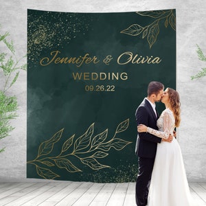 Custom Wedding Backdrop botanical gold leaves backdrop Rustic Wedding decor Custom wedding Backdrop photo backdrop decor tapestry backdrop