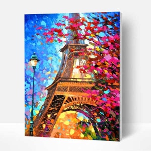 Paint By Numbers DIY Kit-  Eiffel tower-Creative Wall Art Handmade Gift Home Decor DIY