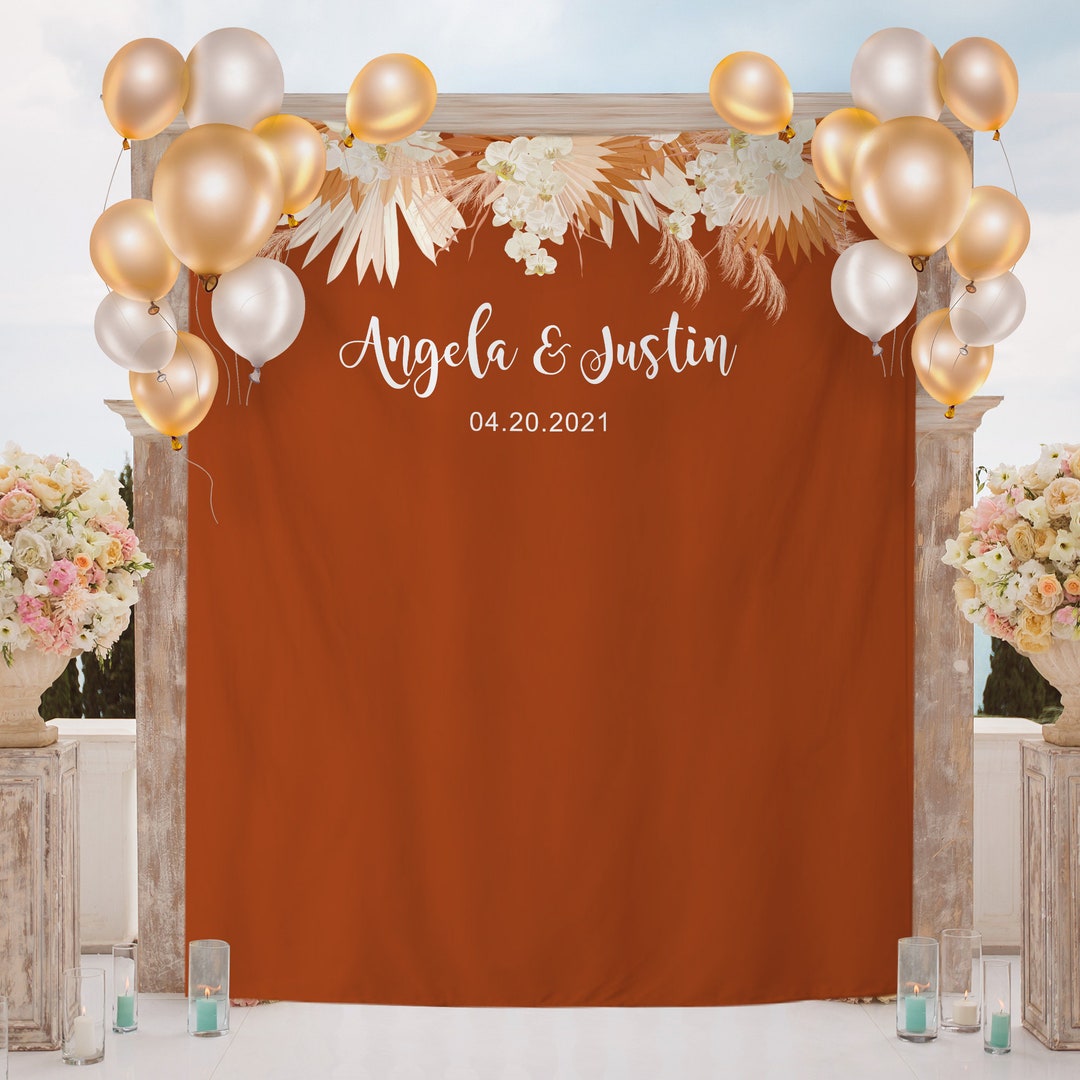 Personalized Wedding Backdrop Bannercaramel Colour Bridal - Etsy