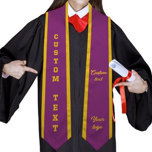 Custom Graduation Stole with School Logo Personalized Text Grad Stole Sash Customized Gradute Stole with Your Design Grad Gifts Idea image 7
