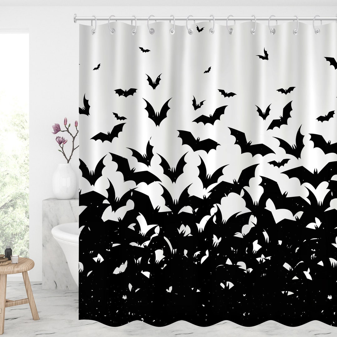 Halloween Shower Curtain Halloween Decor Waterproof Modern Fabric