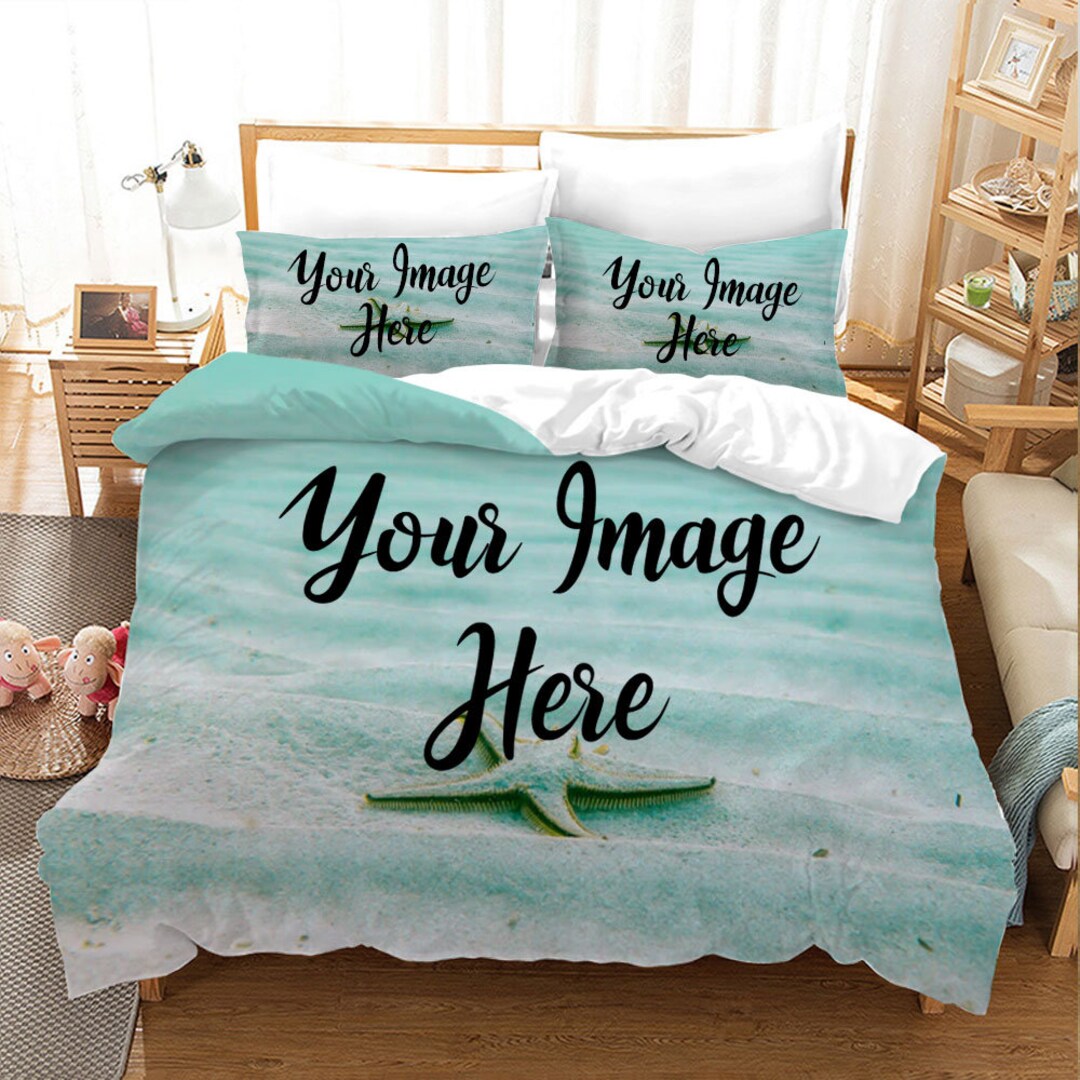 Personalized Bedding Set With Your Own Photo/1 Duvet Cover and 2 Pillow
