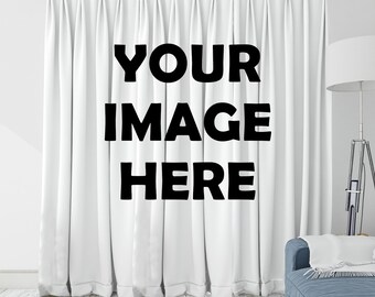 Custom window curtain photo text Blackout Curtain Panels, Personalized Drapes Customized Thermal Insulated Window Treatment (1 Panel)