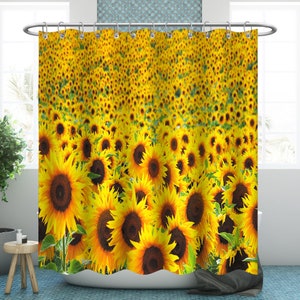 sunflower shower curtain Waterproof Modern Fabric Bathroom Shower Curtains Graduation gift/Father's Day gift