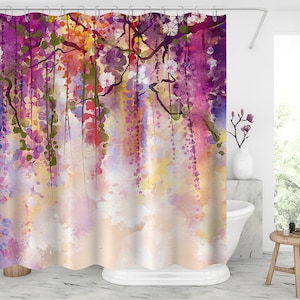 Flower shower curtain farmhouse shower curtain Waterproof Modern Fabric Bathroom Shower Curtains christmas decorations christmas gifts