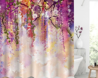 Flower shower curtain farmhouse shower curtain Waterproof Modern Fabric Bathroom Shower Curtains christmas decorations christmas gifts