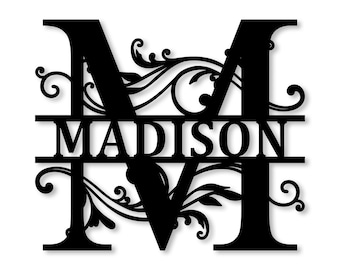 Personalized Last Name Metal Signs Personalized Name Metal Monogram Split Letter Name Sign Metal Family Name Sign Personalized Wedding Gift