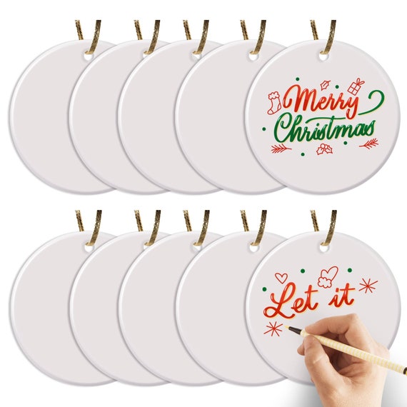 White Round Acrylic Ornament Blanks, Sublimation Ornament Blanks, 3 Inch  Acrylic Round Disc Acrylic Circle Blanks With Hole 2 Sided Blank 