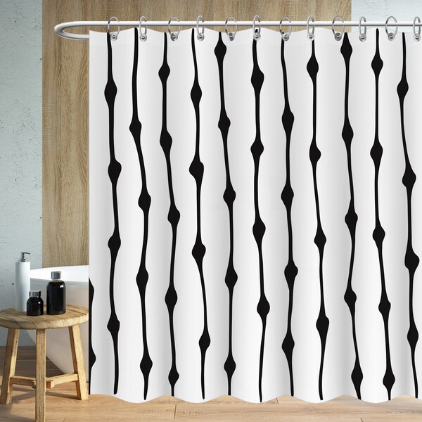 Black Shower Curtain - Etsy