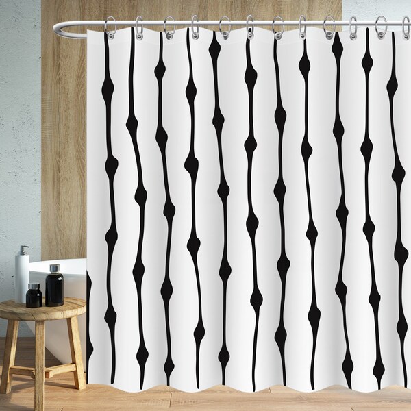 Black Shower Curtain Etsy