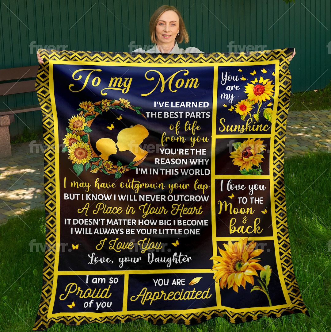 Personalized Mom Blanket From Daughter Son Fleece Sherpa Blanket the