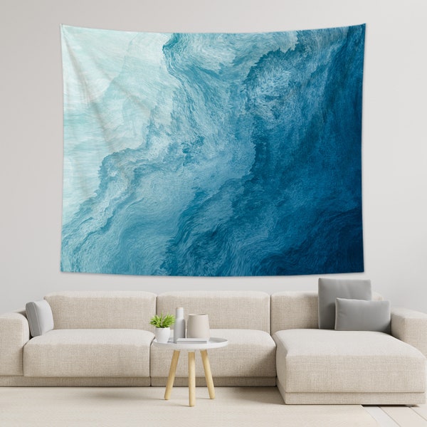 Blue Ocean Wave Tapestry Sea Wall Hanging Tapestry wall Art Home Decorations for Living Room Bedroom Dorm Decor Christmas gifts