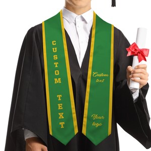 Custom Graduation Stole with School Logo Personalized Text Grad Stole Sash Customized Gradute Stole with Your Design Grad Gifts Idea image 6
