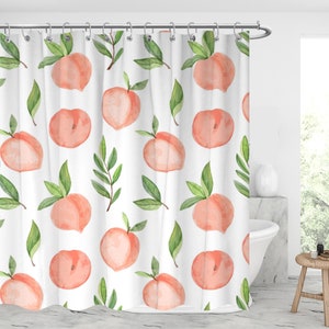 peach  shower curtain Waterproof Modern Fabric Bathroom Shower Curtain Set with 12 Hooks Graduation gift gift Christmas gifts /xmas presents