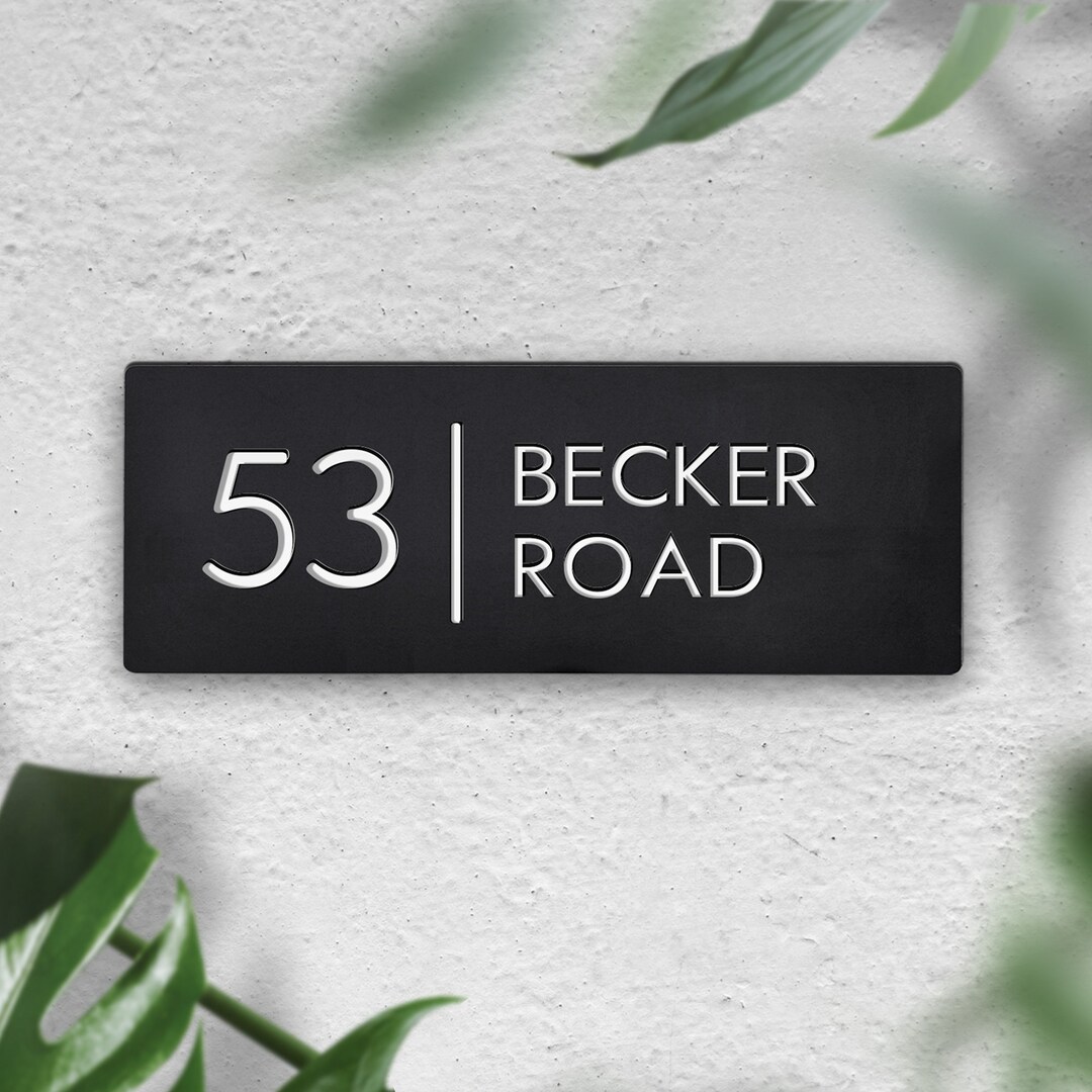 Personalised Modern House Sign Custom Acrylic Modern House Numbers Sign