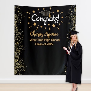 Personalized College Graduation Backdrop/custom grad photo booth/Graduation Party Background Decoration Photo Backdrop