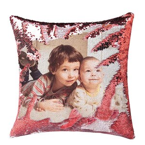 Custom Sequin Throw Pillow with Photo-Comfy Satin Cushion Covers,Decorative Pillowcases for Party/Christmas/Thanksgiving/New Year/gift ideas image 6