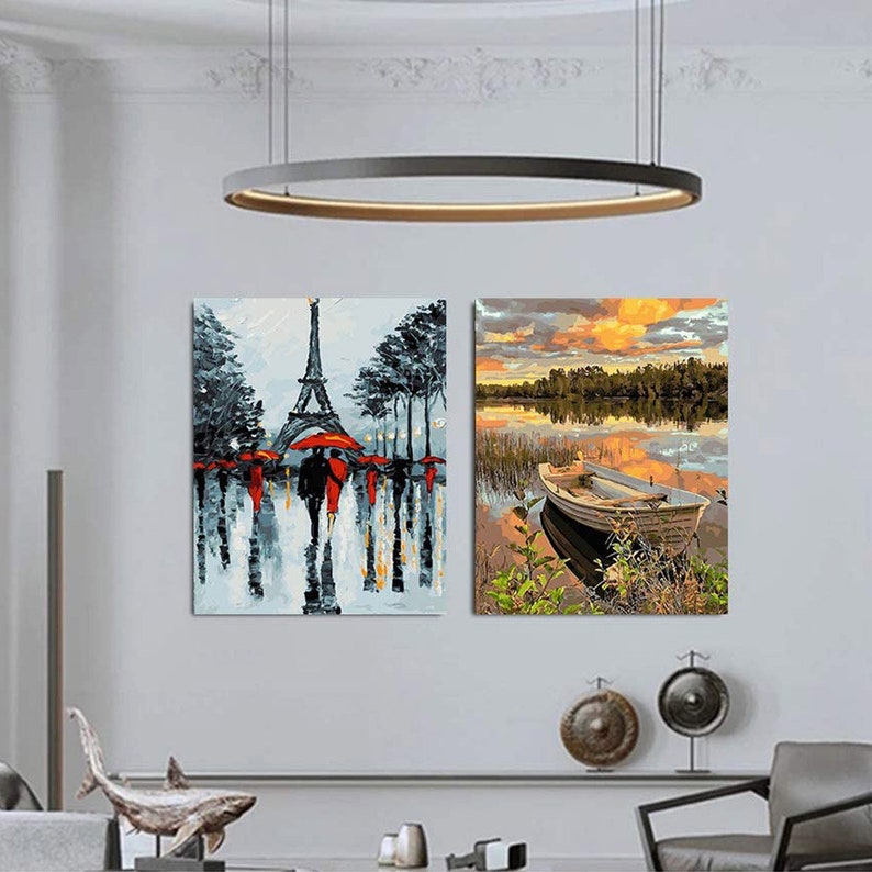 Paint by Numbers DIY Kitmagpies and Flowerscreative Wall Art Etsy