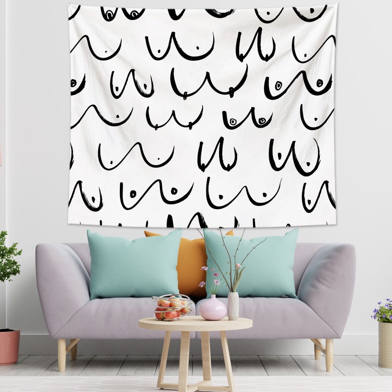 Boobs Nude Girls Body Tapestry Boob Art Wall Art Home Etsy