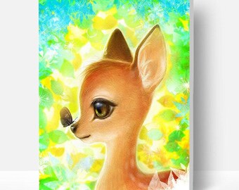 Paint By Numbers DIY Kit for Kids-Shining Deer-Creative Wall Art Handmade Gift Home Decor DIY