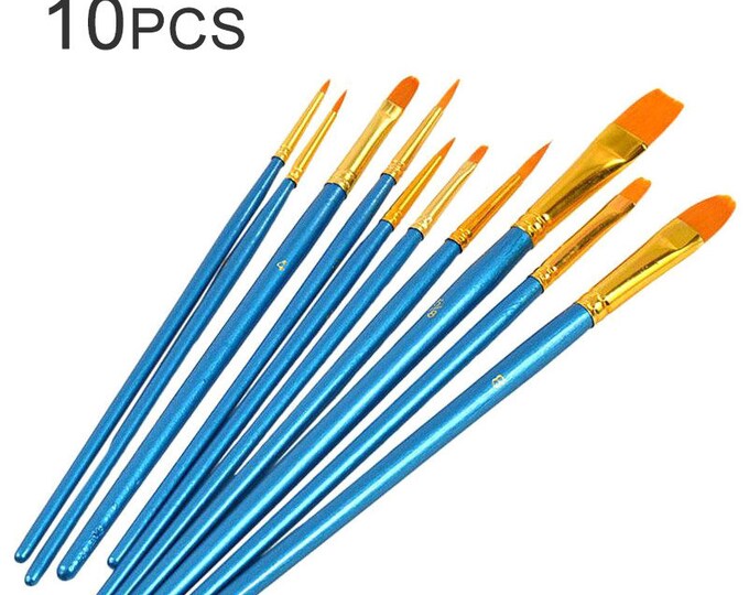 10 Piece Highquality Paint Brushes Set Professional Paint Etsy