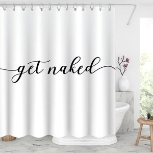 Get Naked shower curtain Waterproof Modern Fabric Bathroom Shower Curtains Bathroom Decor Graduation gift/Father's Day gift Christmas gifts