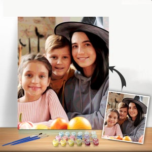 Kit di pittura personalizzato con numeri per adulti/dipingi le tue foto/dipingi personalizzato con numeri/kit di pittura con numeri/regalo personalizzato/regali di Natale immagine 4