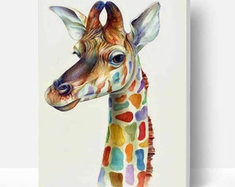 Paint By Numbers fai da te Kit-Colorful Giraffa-Creativo Wall Art Handmade Gift Home Decor fai da te regali / decorazioni natalizie